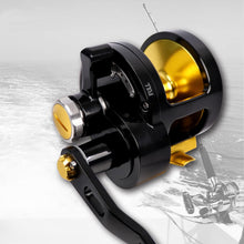 Roll over image to zoom in Fiblink Trolling Fishing Reel Boat Fishing Conventional Fishing Reel Aluminum Alloy Body Large Line Capacity Double Brake 55 LBs Max Drag