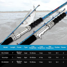 Fiblink 2-Piece Boat Conventional Fishing Rod Portable Spinning/Casting Rod Carbon Fishing Pole