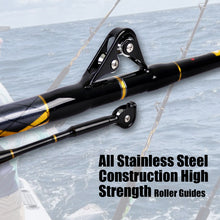 Fiblink 1-Piece Saltwater Offshore Trolling Rod Big Game Rod Conventional Boat Fishing Pole (5’6”, 6’, 6’6”)