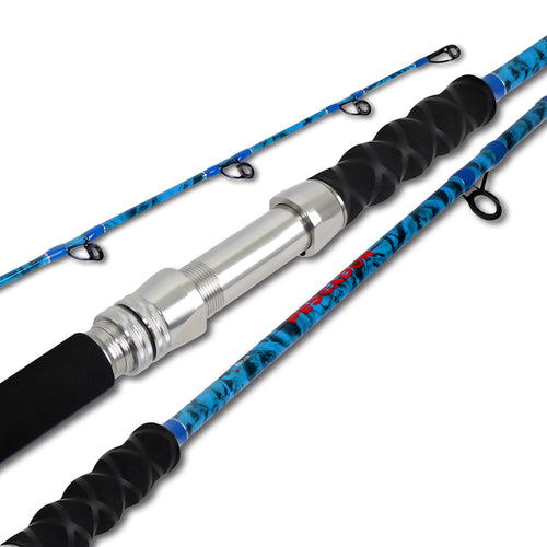 Fiblink 2-Piece Boat Conventional Fishing Rod Portable Spinning/Casting Rod Carbon Fishing Pole