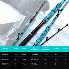 Fiblink Trolling Fishing Rod 1-Piece Saltwater Big Game Rod Offshore Conventional Boat Fishing Pole (5’6”, 6’, 7’)