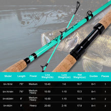 Fiblink Catfish Fishing Rods, 1 Piece/2 Piece Catfishing Pole, Portable Travel Medium Heavy Catfish Cat Casting Rod with Cork Handle(7'6"/8'/9')