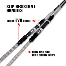 Fiblink Surf Spinning Rod Portable Travel Surf Fishing Rod Carbon Saltwater Beach Fishing Rod with Gray Fish Scale Heat Shrink Grips 9ft/10ft/12ft/13ft