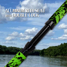 Fiblink Catfish Fishing Rods 7'6"/8'6"/10'Green Catfish Rod 1 Piece/2 Piece Portable Travel Catfishing Rod Fishing Catfish Casting/Spinning Rod with Camo Eva Handle