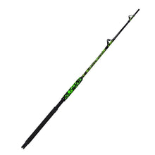 Fiblink Saltwater Fishing Rod Heavy Duty Offshore Trolling Rod 1 Piece/2 Piece Big Game Deep Drop Roller Rod Conventional Boat Green Camouflage Rod(6'/7',50-80lbs/80-120lbs)