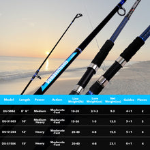 Fiblink Surf Fishing Rod Carbon Surf Spinning Rod Portable Travel Saltwater Beach Blue Surf Rod with SuperPolymer Handle 8'6"/10'/12'/15'