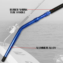 Fiblink 2-Piece Saltwater Offshore Heavy Bent Butt Trolling Rod Roller Rod Conventional Boat Fishing Pole with Roller Guides