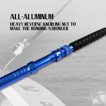 Fiblink 2-Piece Saltwater Offshore Heavy Bent Butt Trolling Rod Roller Rod Conventional Boat Fishing Pole with Roller Guides