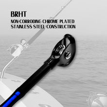 Fiblink 2-Piece Saltwater Offshore Heavy Bent Butt Trolling Rod Roller Rod Conventional Boat Fishing Pole with Roller Guides