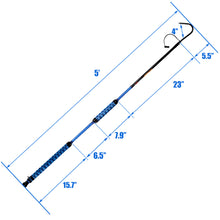 Fiblink Fishing Gaff Portable Fish Gaff with Stainless Steel Fishing Hook,Non-Slip Grip Handle and Fiberglass Shaft for Saltwater Offshore 3'/5'/6'