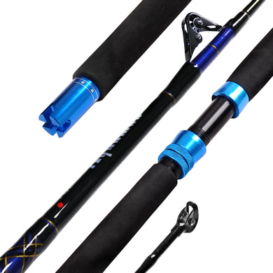 Fiblink Saltwater Offshore Trolling Rod Conventional Boat Rod Carbon Fishing Pole(6-Feet, 30-50lb/50-80lb/80-120lb)