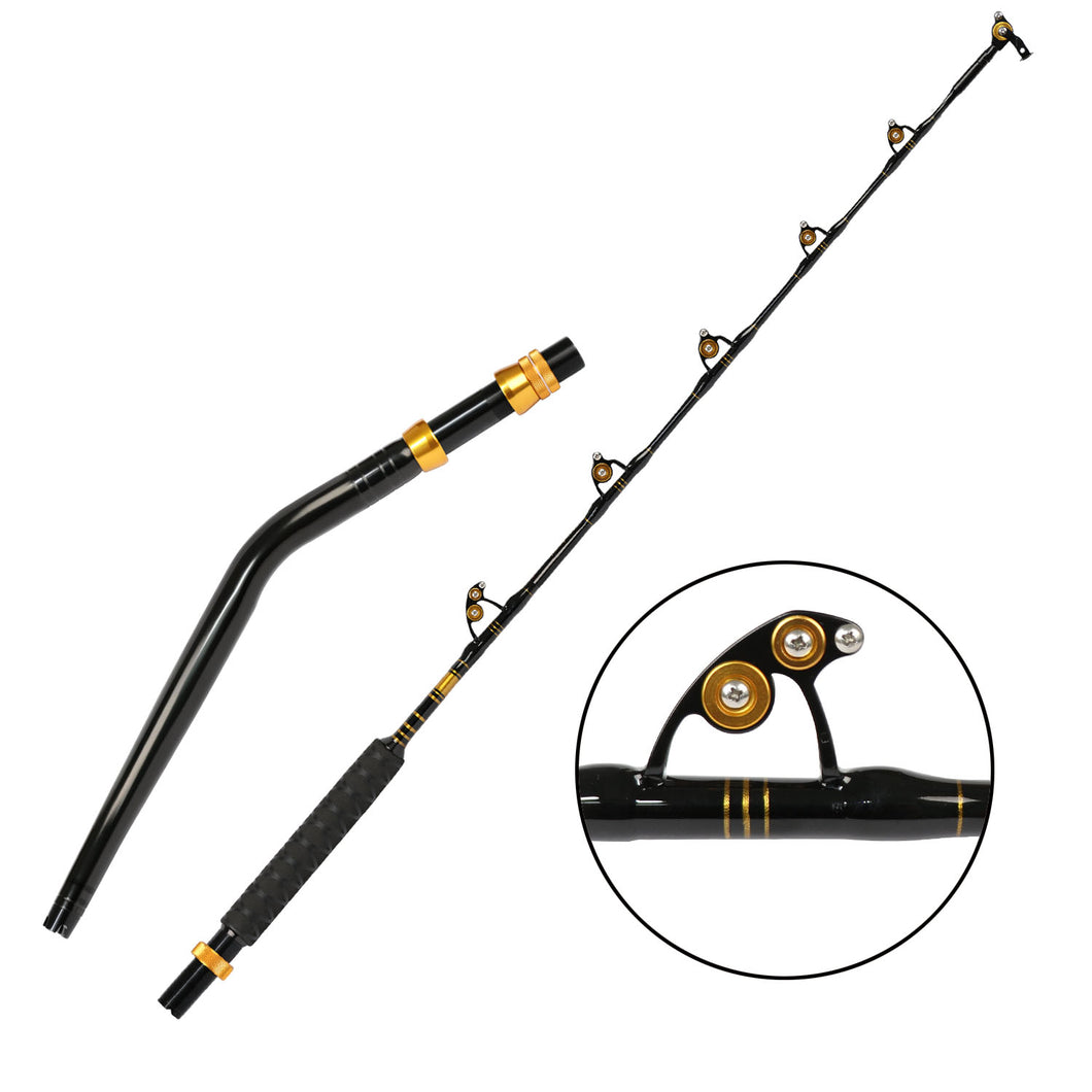 Fiblink Bent Butt Fishing Rod 2-Piece Saltwater Offshore  Trolling Rod Heavy Roller Rod Conventional Boat Fishing Pole with Roller  Guides (5'1 50-80 lbs) : Sports & Outdoors